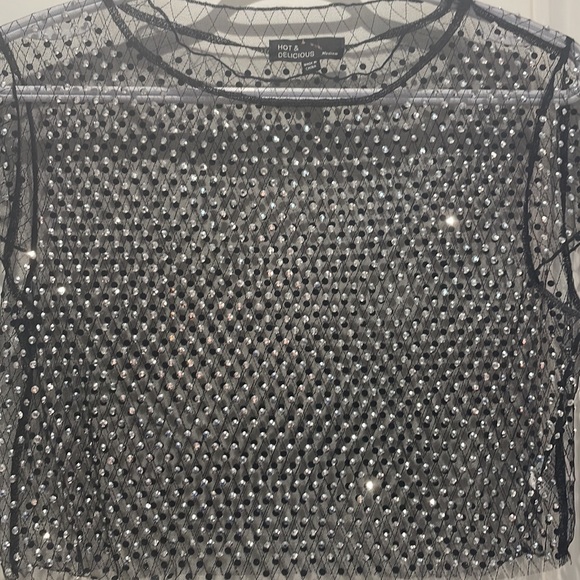 mesh sequin crop top 💎 - Picture 3 of 9